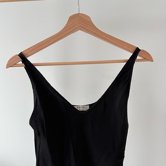 Black Babaton Silk Midi Dress - Picture 3 of 5